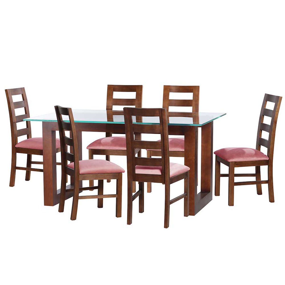 Juego de Comedor Latam Home Pamplona Salamanca 6 Sillas PU Rojo