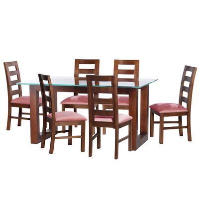 Juego de Comedor Latam Home Pamplona Salamanca 6 Sillas PU Rojo