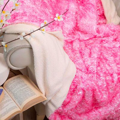 Imagen 2 del producto Manta Plush Sherpi Deluxe 127X152 Fucsia