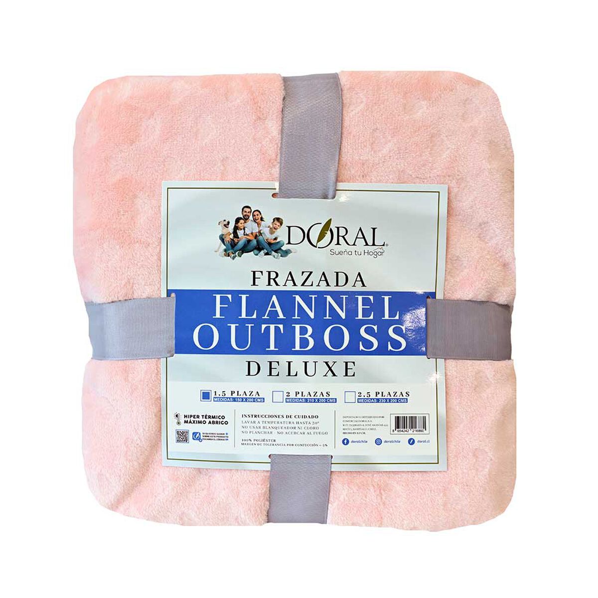 Frazada Poliéster Doral 1,5 Plazas Deluxe Damasco