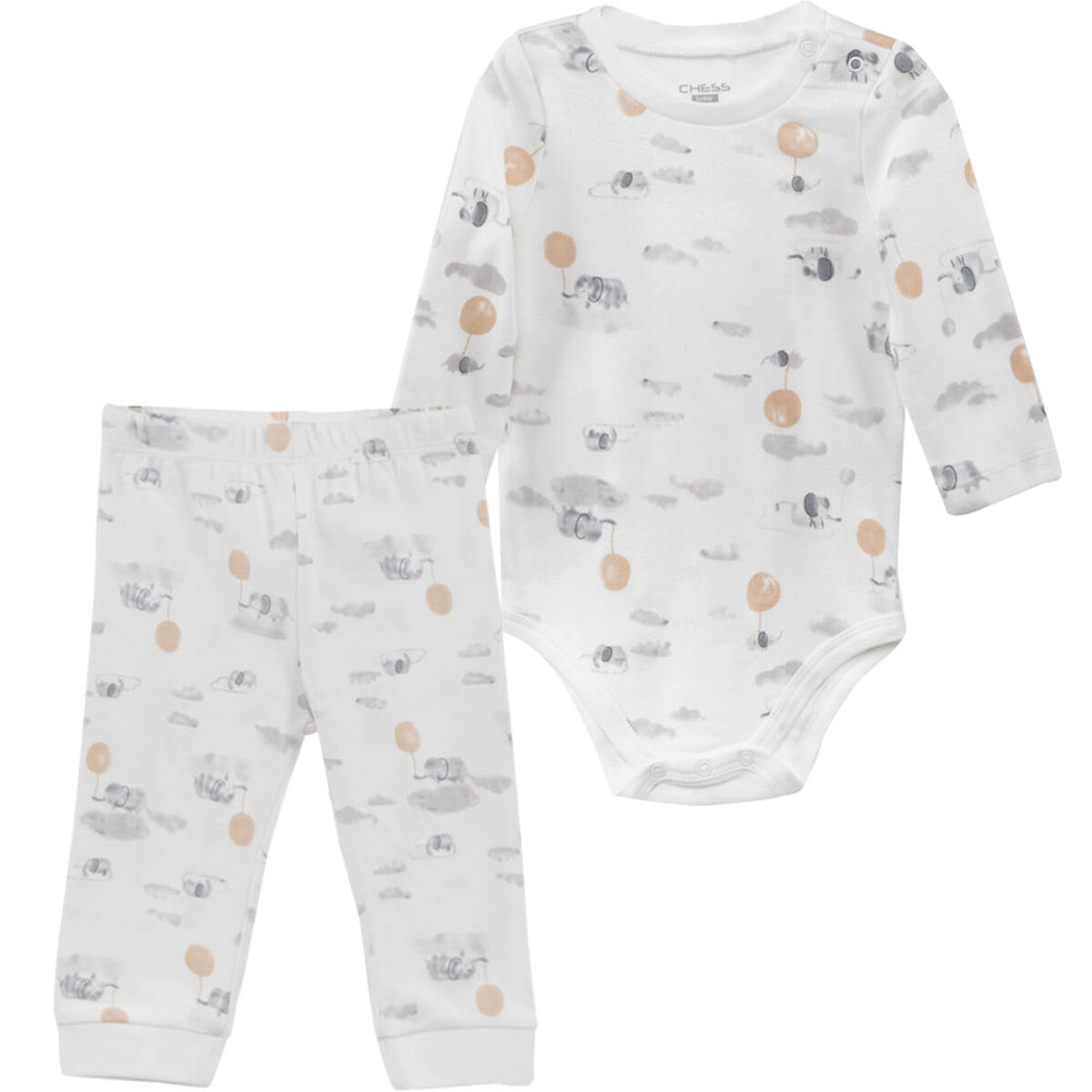 Conjunto Body+Pantalón de Algodón Chess Baby