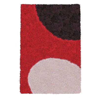 Imagen 2 del producto Alfombra Shaggy Roma Círculos Rojo 150X220 Cm