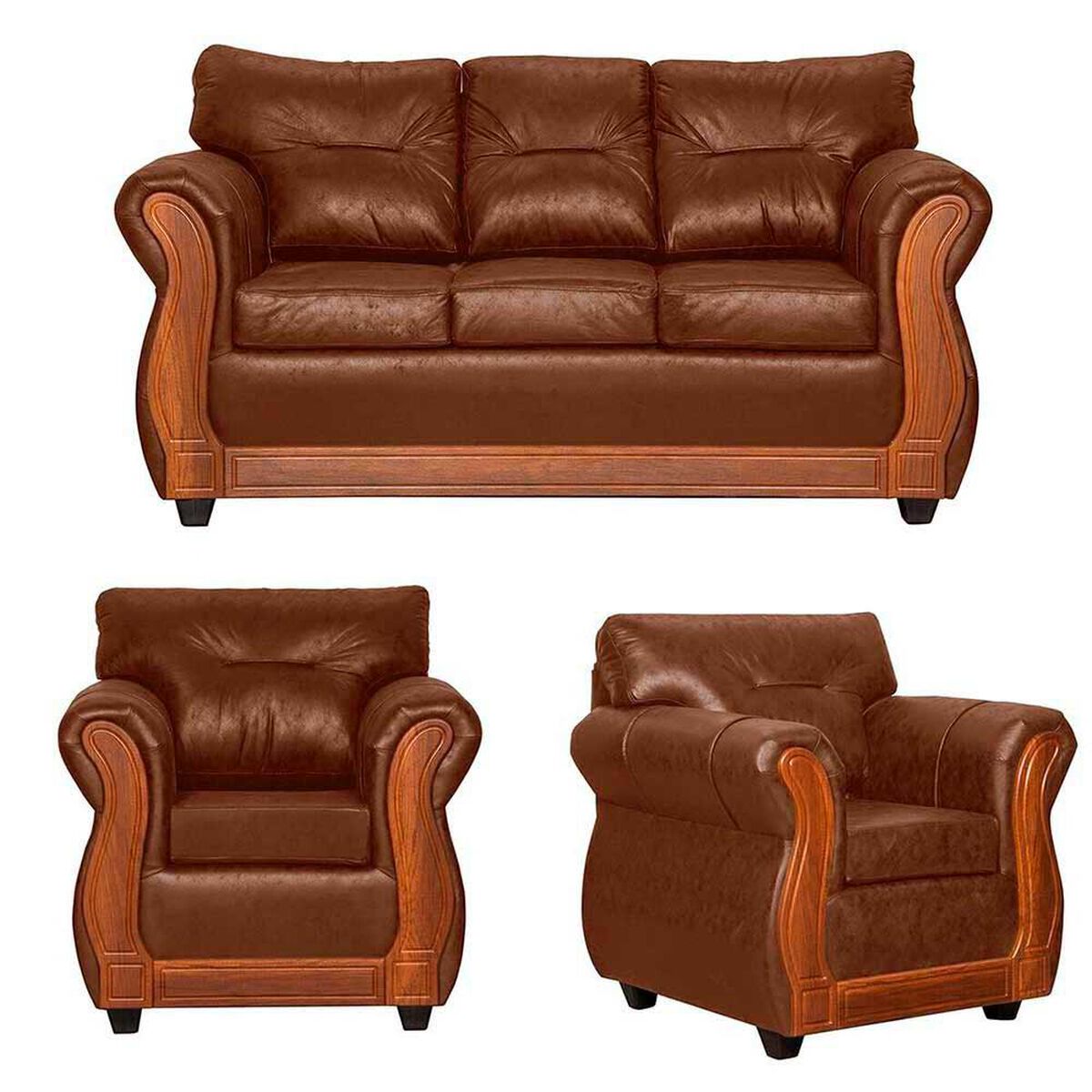 Juego de Living Black Factory Toronto 5 Cuerpos Terracota