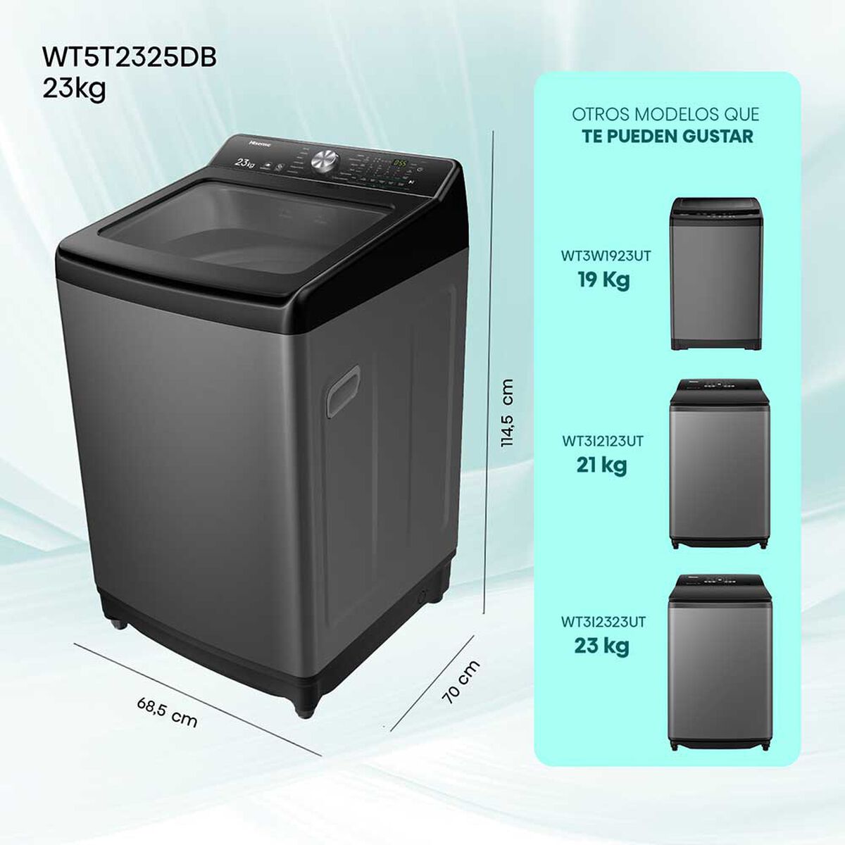 Lavadora Autom&aacute;tica Hisense WT5T2325DB 23 kg.