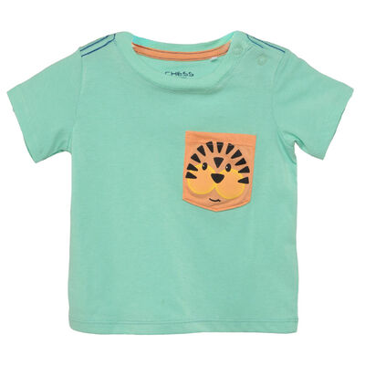 Imagen 1 del producto Polera Manga Corta Chess Baby Calipso, Celeste, Grafito, Naranjo