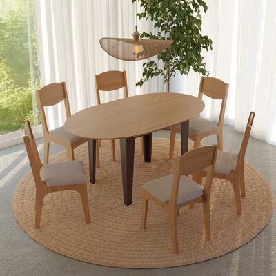 Comedor Decocasa Tm70 6 Sillas Negro Castaño