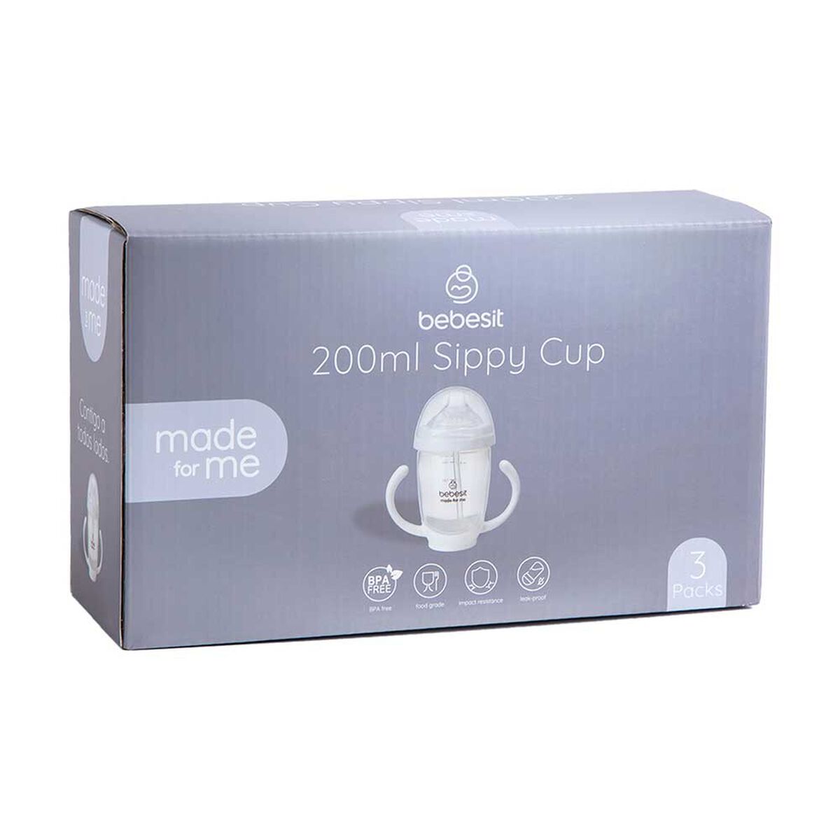 Vaso de entrenamiento Pack x 3 200ml Antiderrame Bebesit