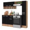 Mueble de Cocina Vekkahome Madri 1 Caj&oacute;n 7 Puertas Negro Caf&eacute;