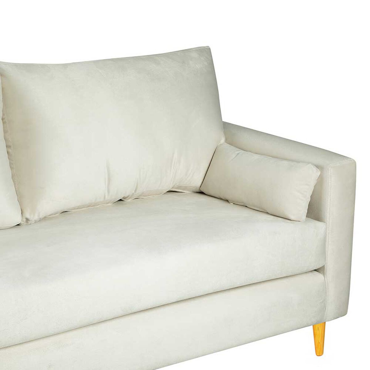 Juego de Living Bodevir Sky Felpa 04 3 Cuerpos + Dos Pouf 1 Cuerpo Crudo