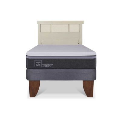 Cama Europea CIC 1,5 Plazas Ortopedic Advance + Respaldo Dublin Alpino