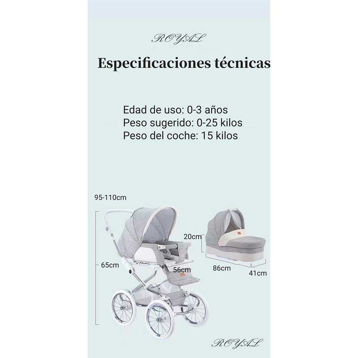 Coche Lujoso Royal de Coolbaby 2 Piezas Rosado By Lubabycas