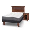 Cama Europea CIC 1,5 Plazas Anatomic + Respaldo +  Velador New Dublin Caramelo