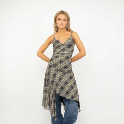 Vestido Tart&aacute;n Asim&eacute;trico Sin Mangas Mujer Icono