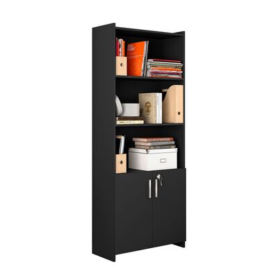 Librero  Home Mobili Hilton 2 Puertas Negro