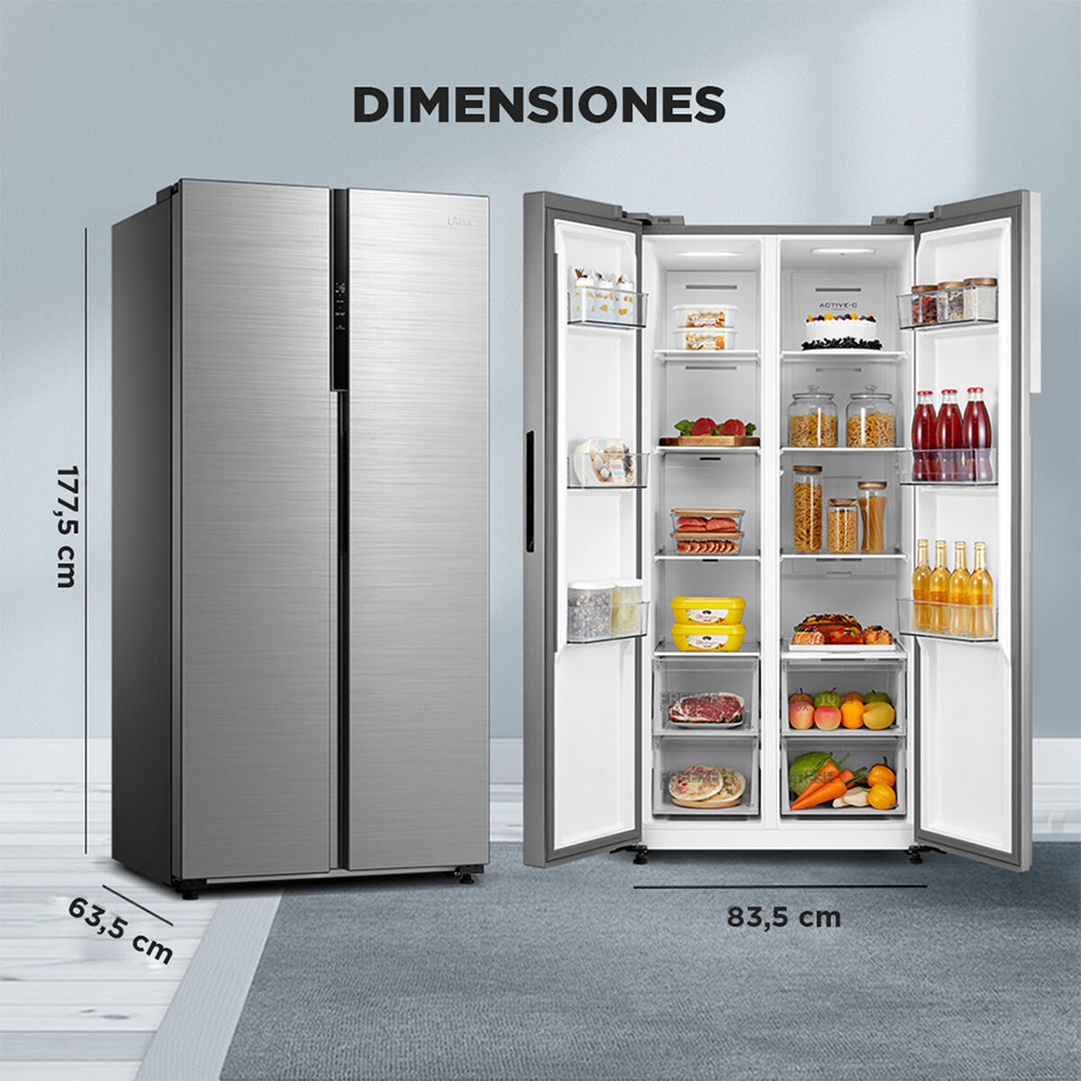 Refrigerador Side by Side Midea MDRS619FGE46 432 lts