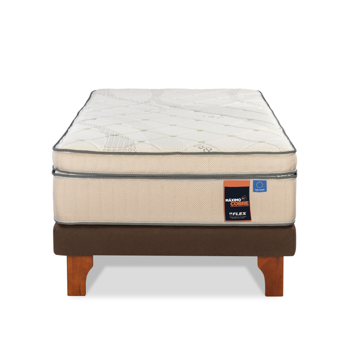 Cama Europea Flex 1,5 Plazas Máximo Cobre