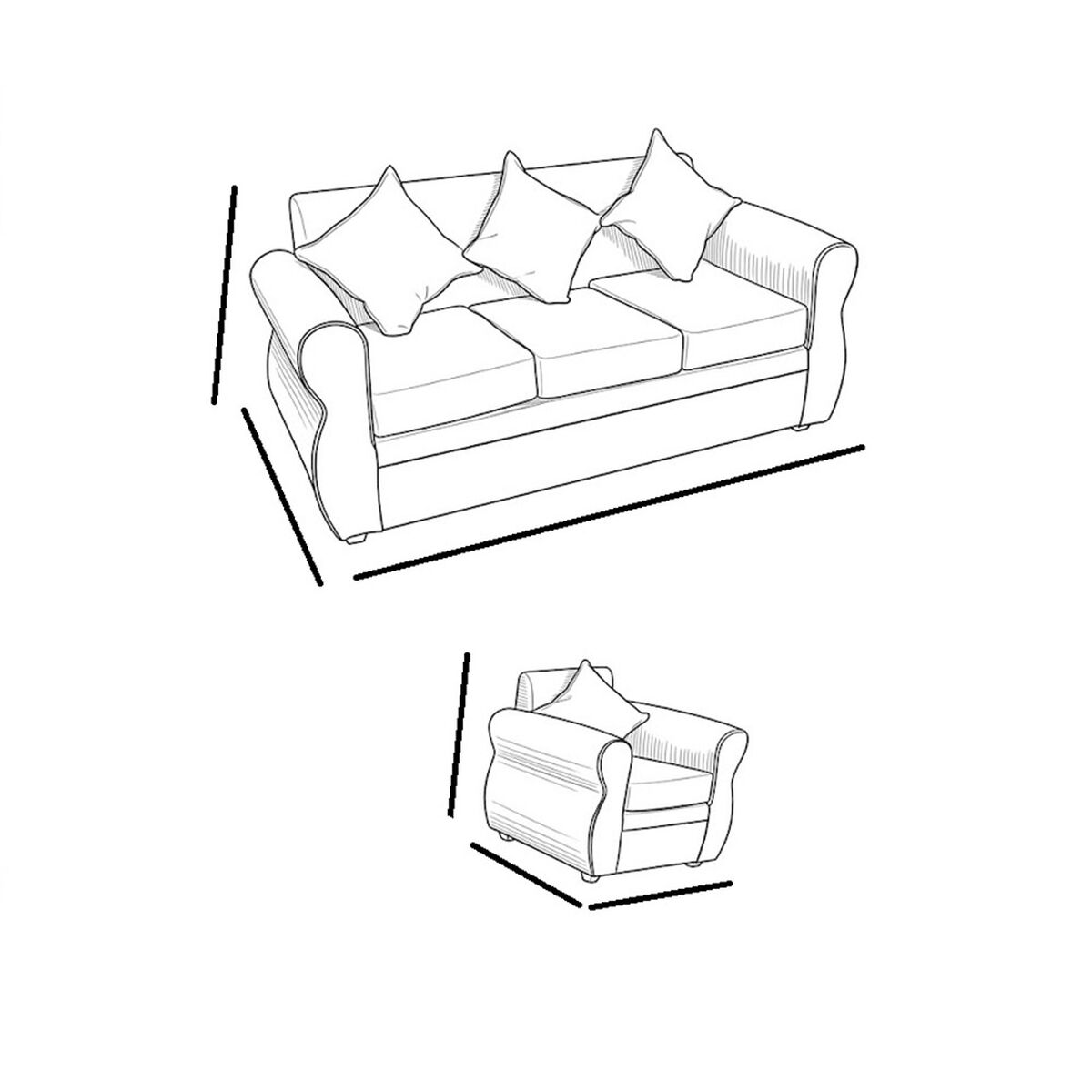 Juego de Living Almore Francia Sof&aacute; 3 Cuerpos + Dos Sillones 1 Cuerpo Rojo