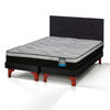 Cama Europea Flex 2 Plazas Dream Pro Box B/D + Respaldo Royal Negro