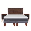 Cama Europea CIC Base Dividida 2 Plazas Ortopedic Advance + Respaldo + 2 Veladores Baker