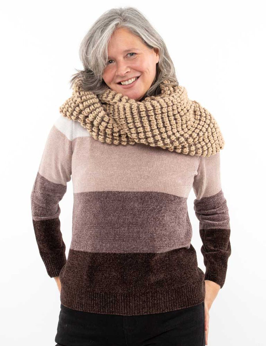 Bufanda Beige Mujer Bside