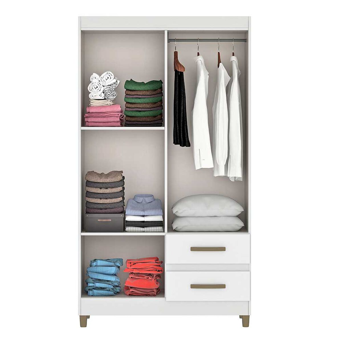 Cl&oacute;set Vekkahome Lisboa 4 Puertas 2 Cajones Blanco