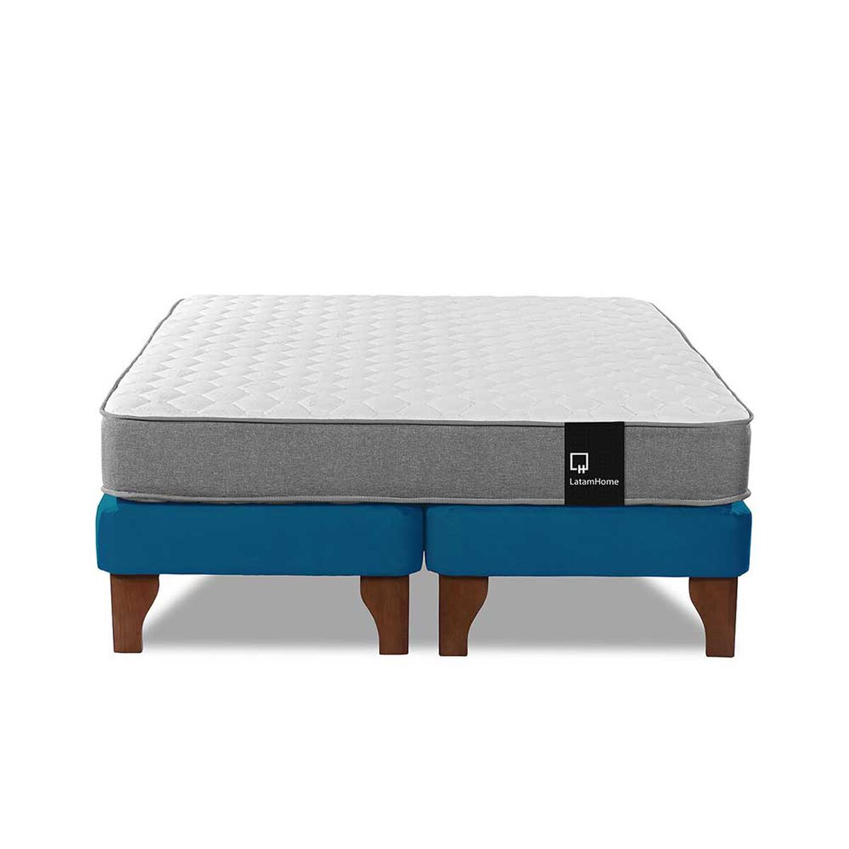 Cama Europea Latam Home Base Dividida 2 Plazas Zen Best Azul