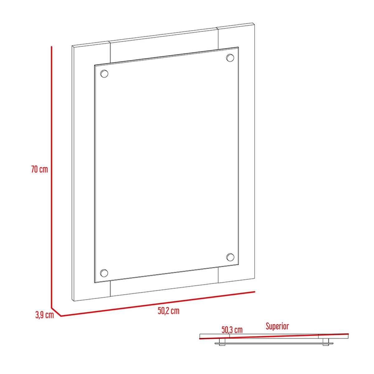 Espejo + Optimizador Lavamanos TuHome Bath 300