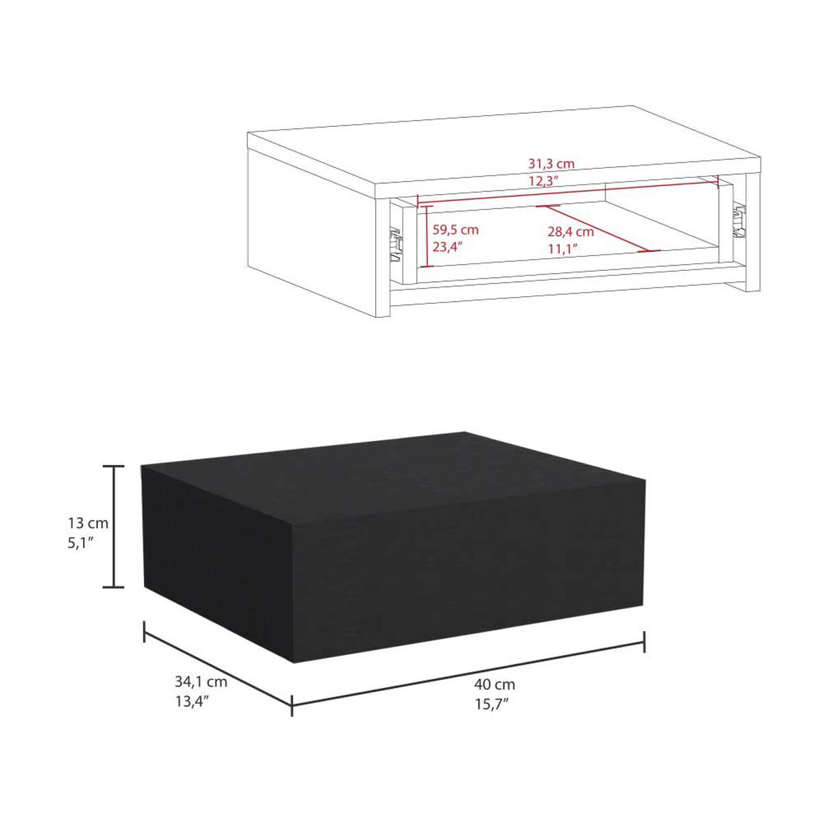 Velador TuHome Milano Flotante Wengue