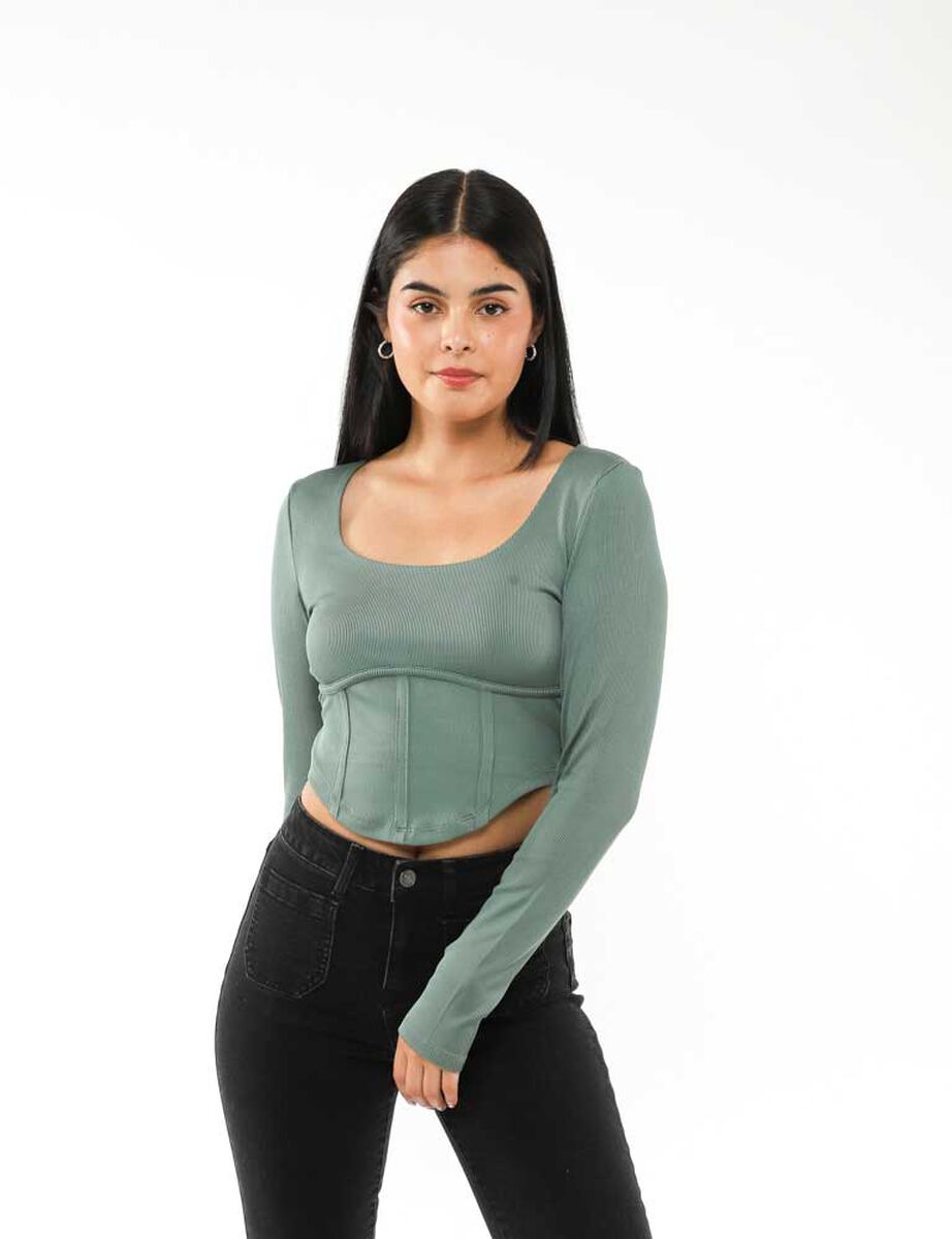 Polera Corset Manga Larga Mujer Icono
