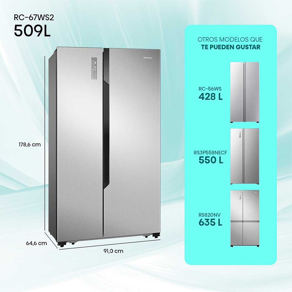 RT-25292 ページ HISENSE Refrigerador Side by Side Hisense RC-67WS2 509 lts. | Abc