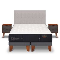 Cama Europea CIC Base Dividida King Premium + Respaldo + Veladores