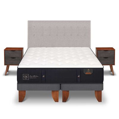 Imagen 1 del producto Cama Europea CIC Base Dividida King Premium + Respaldo + Veladores