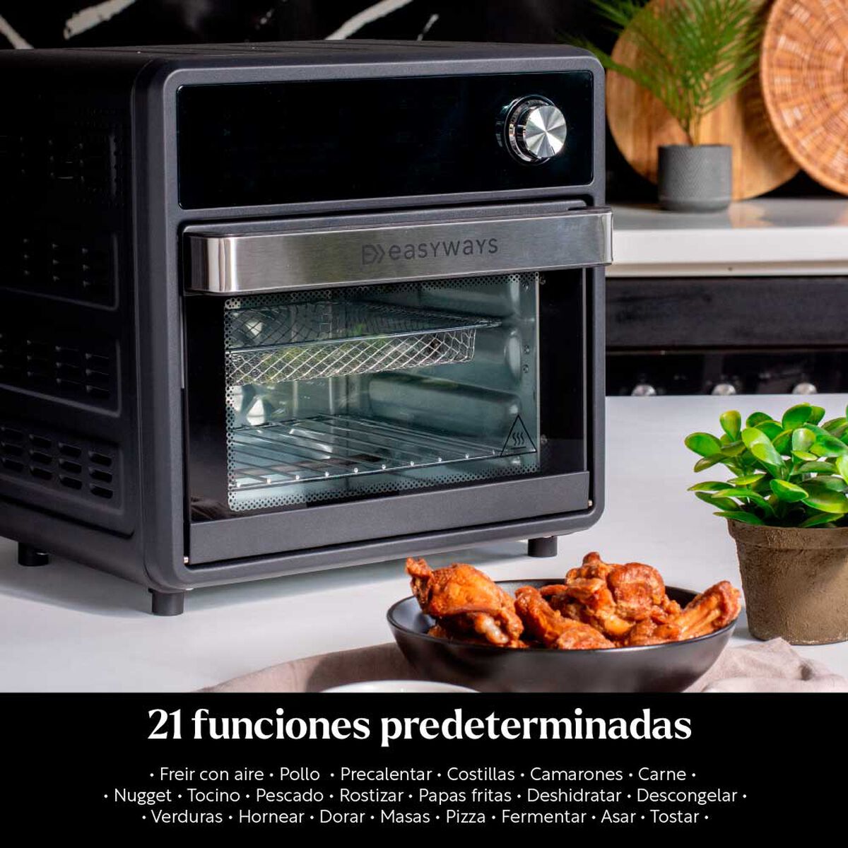 Freidora de Aire  Easyways Air fryer Crunch 15 lts.