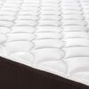 Cama Europea Rosen 1,5 Plazas Ergo T + Respaldo + Velador Tabor Caramelo + Almohada Light Americana