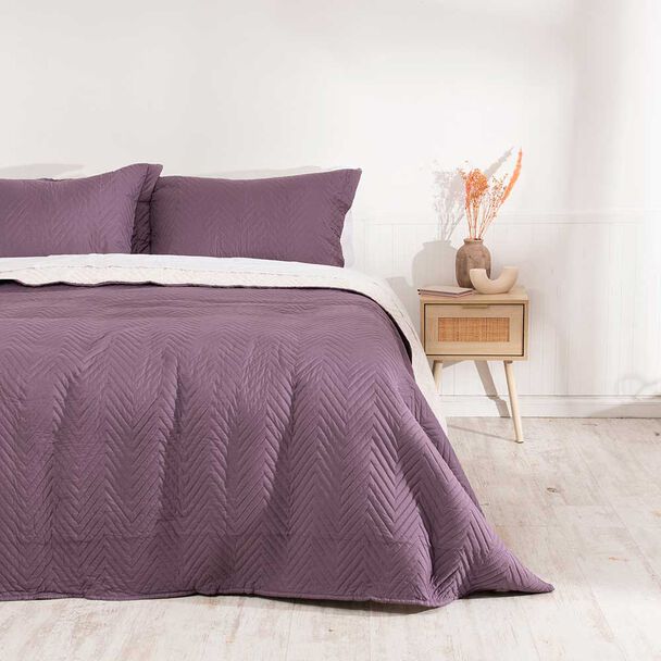Quilt Mashini 2 Plazas Liso Morado