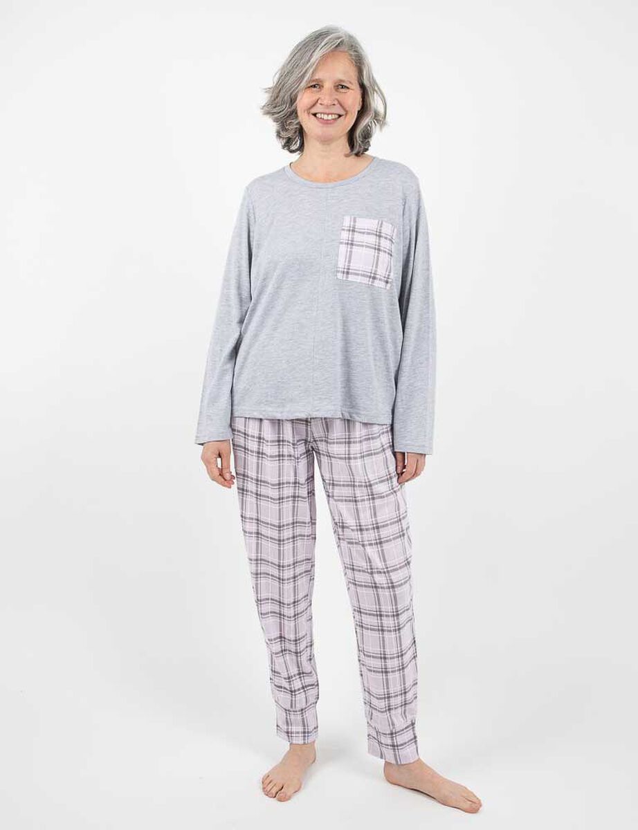 Pijama Algod&oacute;n Manga larga Mujer Portman Club