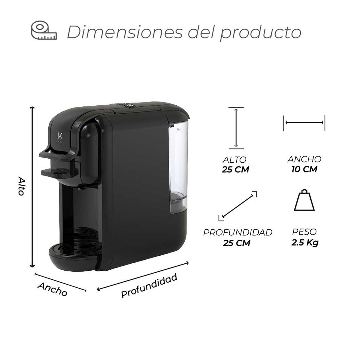 Cafetera Eléctrica Kicthen-it Arezzo 1450W