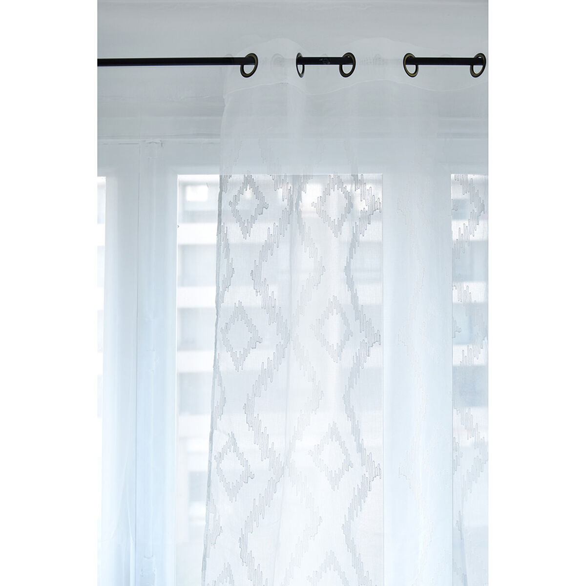 Cortina Velo Mashini Rombo Blanco 140 x 220 cm