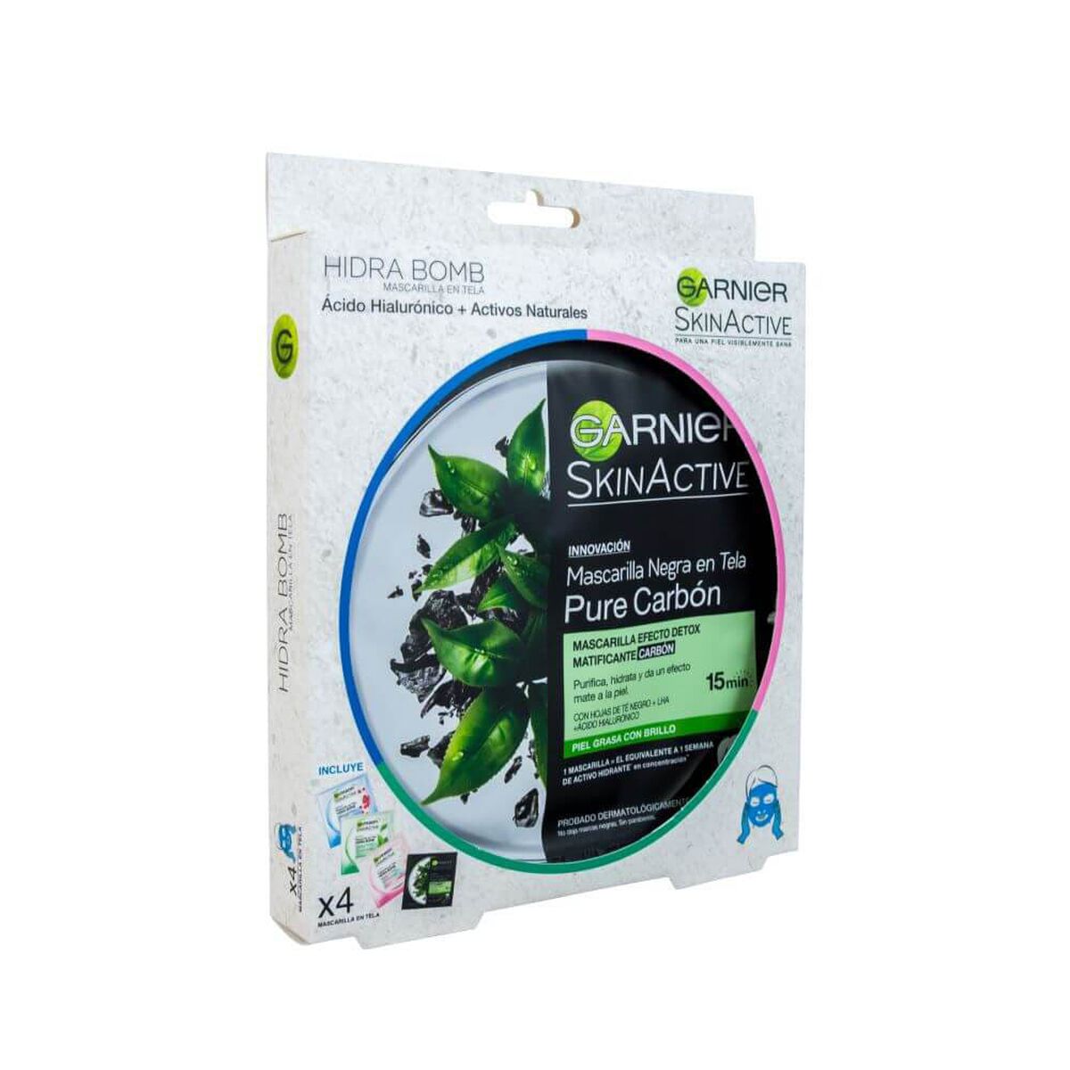 Pack 4 Mascarillas Faciales Pure de Carbón Garnier