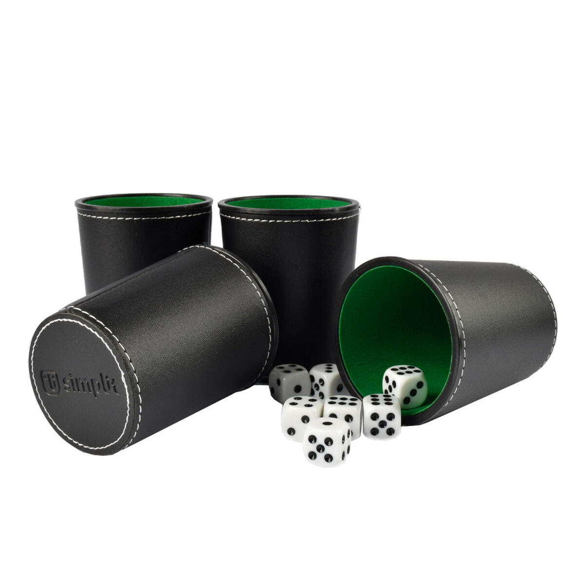 Juego de 4 Cachos Eco Cuero Negro Simplit