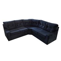 Sofá Seccional Izquierdo Almore Italia 5 Cuerpos Negro