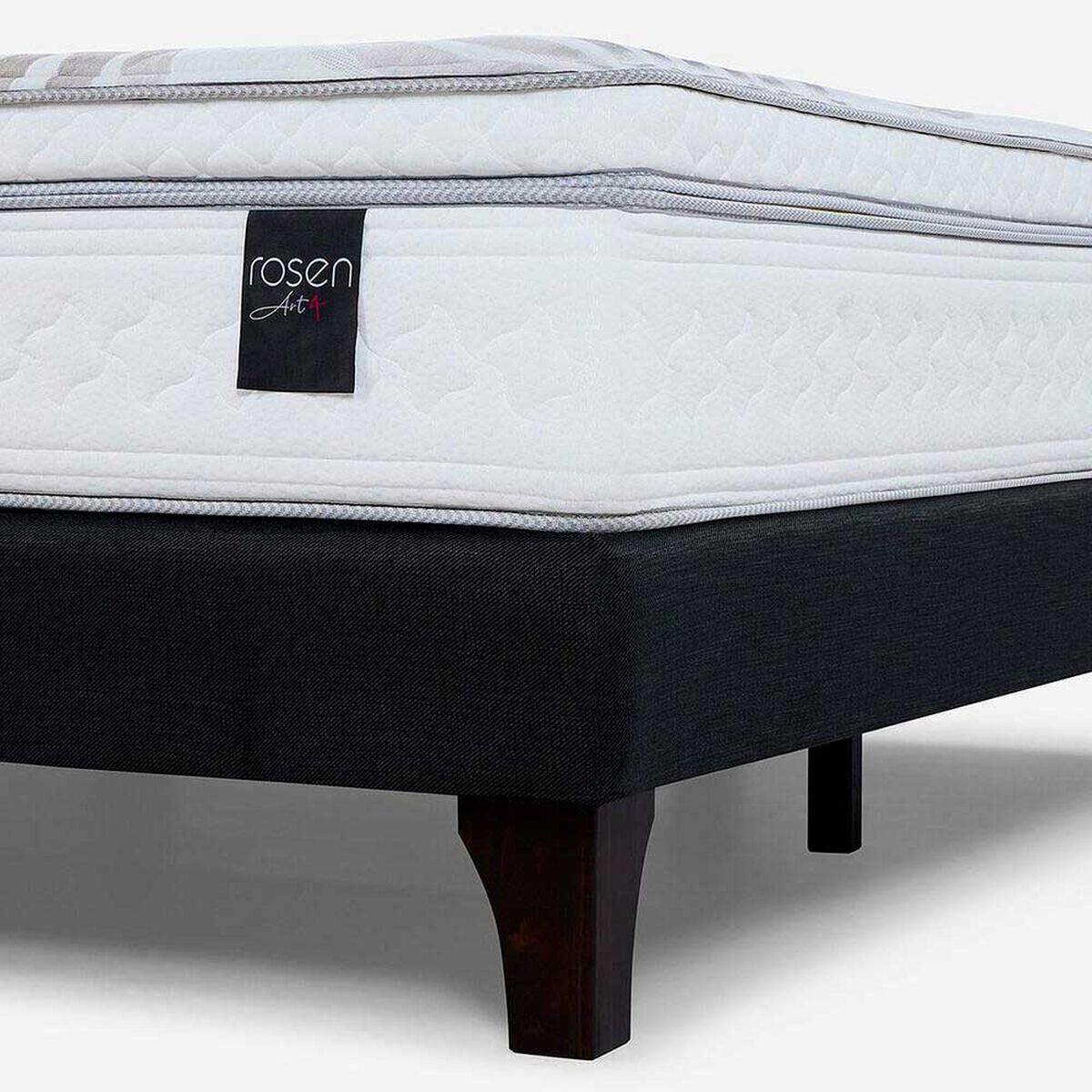 Cama Europea Rosen King Art 4 + Respaldo Ferrara Chocolate