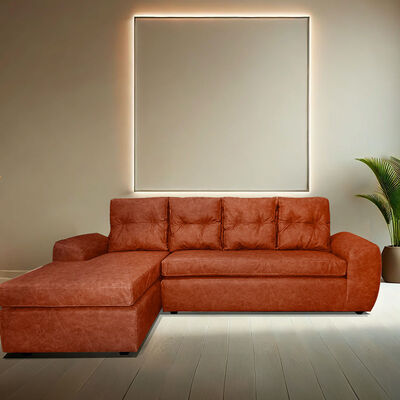 Seccional Derecho Elegant Houston Cheise PU 5 Cuerpos Marfil