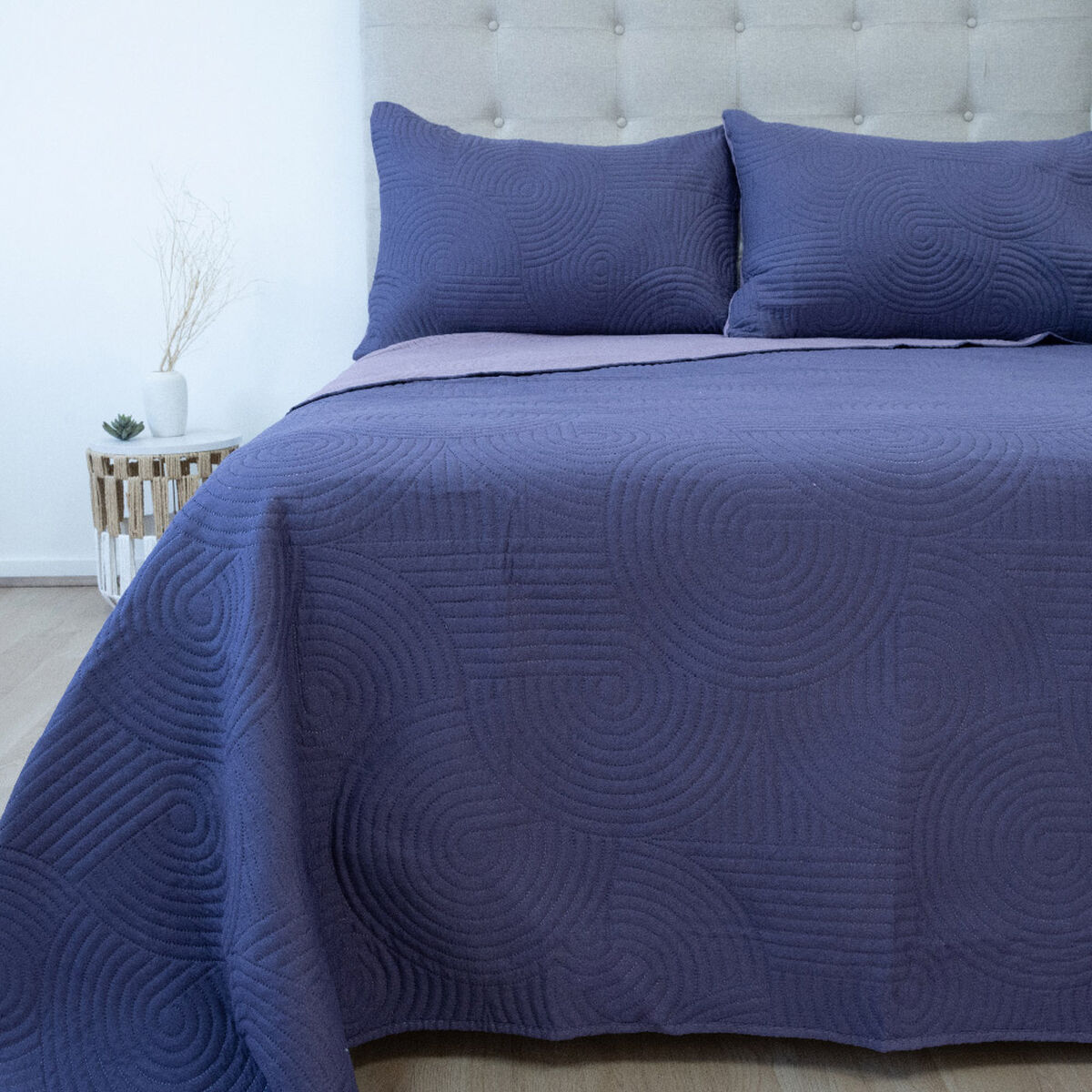 Quilt Doral Hotpress Bi-Color 2 Plazas Lila