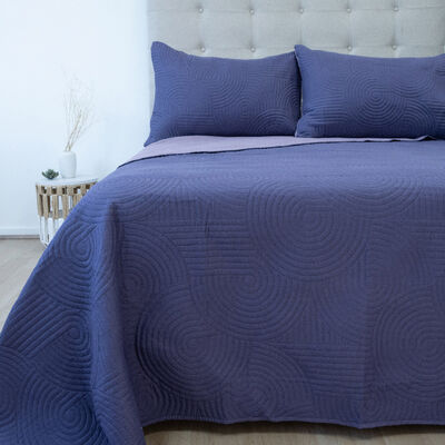 Quilt Doral Hotpress Bi-Color 2 Plazas Lila