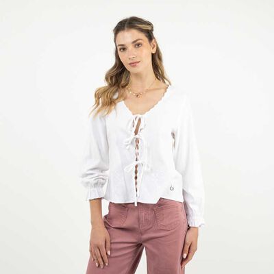Blusa Manga Larga Mujer Alma Blanco