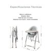 Silla de Comer Lubabycas Plegable con Ruedas Gris