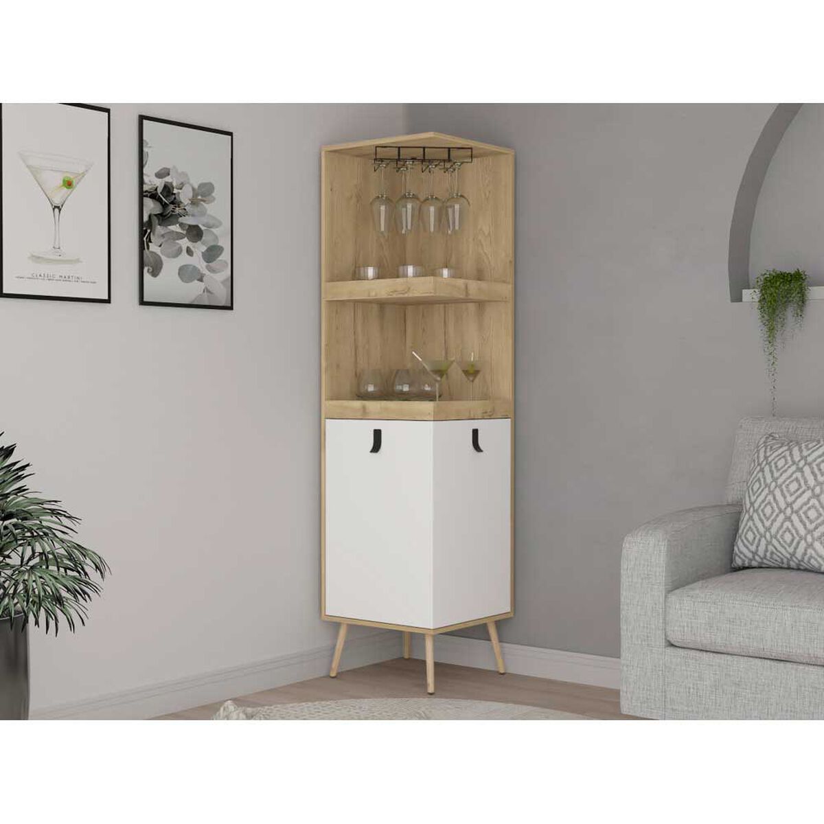 Bar Esquinero TuHome Huna 2 Puertas Blanco