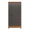 Clóset Casanova Fit 4 Puertas 2 Cajones Café y Gris