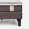 Cama Europea Rosen 2 Plazas New Style 4 Plus + Respaldo Rachel Gris + 2 Veladores